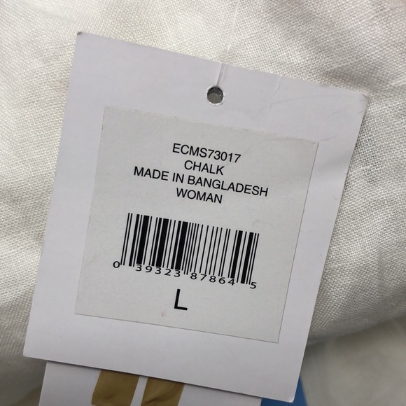 2/$30 NWT Ellen Tracy Pants 100% Linen White Summer Vacation Women's Size Large - Picture 9 of 14